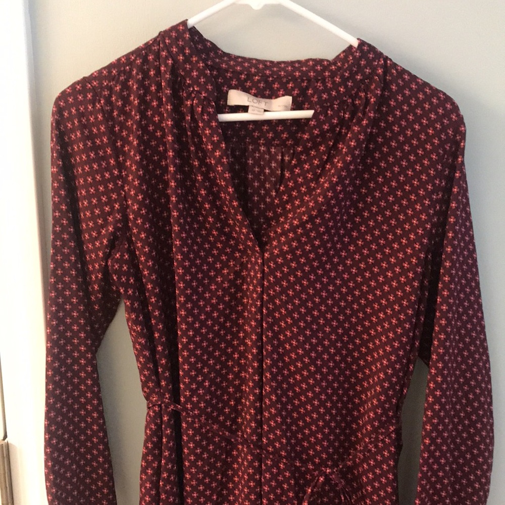 Ann Taylor LOFT maroon dress with pockets